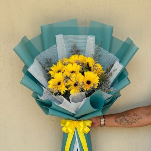 ramo 10 gerberas amarillas