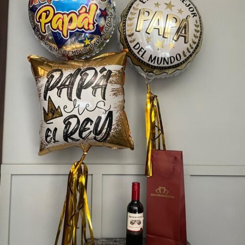 Combo 3 globos c/ botella concha y toro 375ml